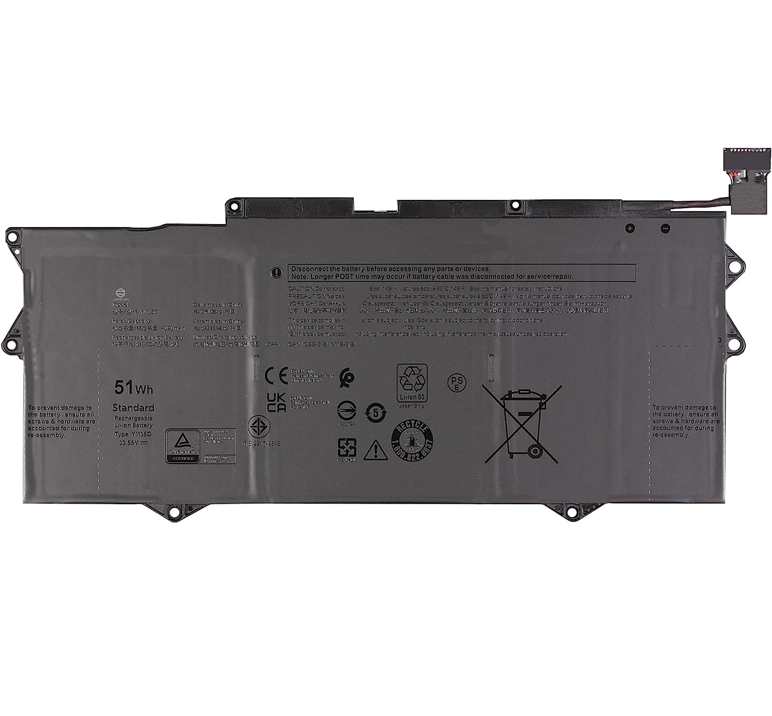 (image for) Original Battery Dell W6D4H G9FHC 4415mAh 51Wh